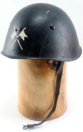 WWII ITALIAN M33 BLACK SHIRT FIELD HELMET
