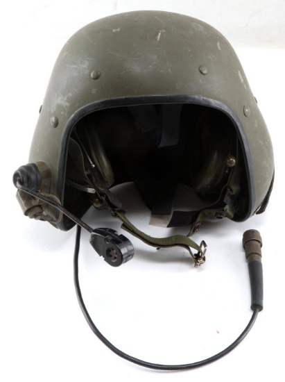 BRITISH ARMED VEHICLE HELMET WITH MICROPHONE CORD
