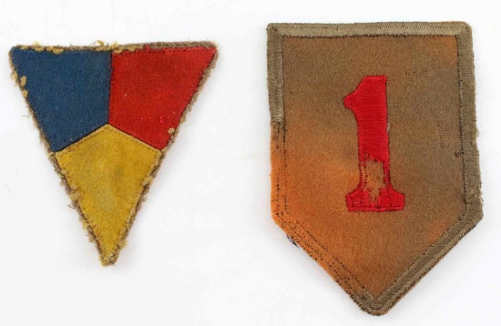 RARE WWI US TANK PATCH & 1ST DIVISION BIG RED ONE