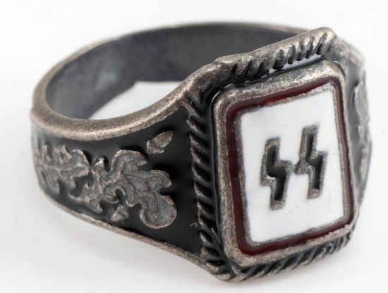 WWII GERMAN THIRD REICH WAFFEN SS SILVER RING