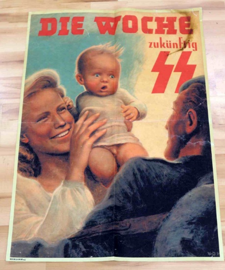 WWII THIRD REICH GERMAN SS PROPAGANDA POSTER