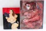 LOT OF TWO MODERN OIL ON CANVAS FEMALE NUDES