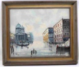SIGNED OIL ON CANVAS OF VENICE WATERSCAPE