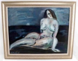 OIL ON BOARD PAINTINGS NUDE WOMAN MODEL MODERN