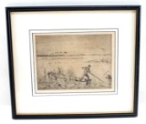 KNUTE HELDNER FRAMED PLATE SIGNED ETCHING