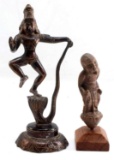 KALIYA VIJAYA LEELA SHRI KRISHNA & WOOD FIGURE