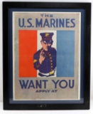 WWI US MARINES PROPAGANDA POSTER ORIGINAL