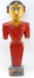 ANTIQUE POLYCHROME ASIAN INDIA TEMPLE STATUE