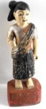 FEMALE CARVED WOOD POLYCHROME STANDING FIGURE