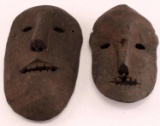 LOT OF 2 EARLY NEPAL CARVED WOODEN TRIBAL MASKS