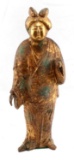 GILT BRONZE ORIENTAL ROBED FIGURE 14 INCHES