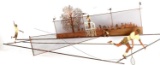 BIJAN MODERNIST METAL SCULPTURE TENNIS GAME SIGNED