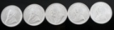 2020 SOUTH AFRICAN KRUGERRAND SILVER COIN LOT OF 5