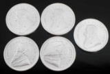 2020 SOUTH AFRICAN KRUGERRAND SILVER COIN LOT OF 5