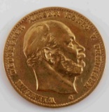 1874 C GOLD PRUSSIAN 10 MARK COIN