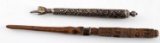 TWO ANTIQUE TORAH POINTERS WOOD STERLING SILVER