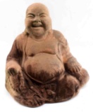 TERRA COTTA LAUGHING BUDDHA SCULPTURE YARD ART