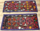 LOT OF 2 TRIBAL TEXTILE WALL HANGING EMBROIDERY