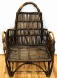 ANTIQUE RATTAN CHAIR W NICE AGED PATINA