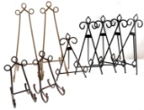 LOT OF 9 MASK ART STANDS FOR MANTLE OR DRESSER
