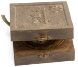 REPRODUCTION SPANISH WOOD CASED SUNDIAL & COMPASS