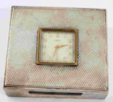 STERLING 925 CIGARETTE OR TRINKET BOX WITH CLOCK