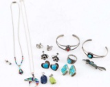 NATIVE AMERICAN STERLING SILVER JEWELRY LOT