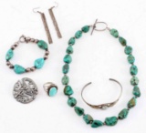 TURQUOISE STERLING SILVER SOUTHWESTERN JEWELRY