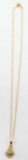 14K YELLOW GOLD NECKLACE W PENDANT W ROUND OPAL