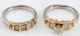 .66 TCW DIAMOND AND 14K GOLD WEDDING RING SET