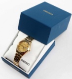 SEIKO SOLAR V158-0AA0 GOLD TONE WRIST WATCH