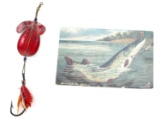 1908 FISH POSTCARD & ALLCOCK SPINNER LURE