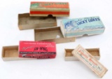 4 EMPTY FISHING LURE BOXES LUCKY FORRELLE FIN WING