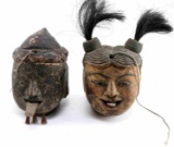 19TH CENTURY ASIAN CARVED WOOD PUPPET HEAD LOT