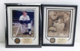 BABE RUTH MICKEY MANTLE PHOTO & COMMEMORATIVE COIN