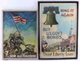 WWII US IWO JIMA & WAR BONDS LITHOGRAPHIC PRINTS