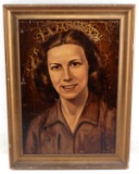 OIL ON BOARD GERMAN MID CENTURY PORTRAIT OF WOMAN