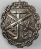 WWI IMP. GERMAN KRIEGSMARINE SILVER WOUND BADGE