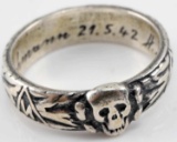 WWII GERMAN WAFFEN SS TOTENKOPF OFFICER HONOR RING