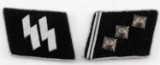 WWII GERMAN THIRD REICH SS OFFICER COLLAR TAB LOT