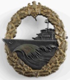 WWII GERMAN 3RD REICH KRIEGSMARINE DESTROYER BADGE