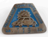 WWII THIRD REICH GERMAN VOLKSWAGEN FACTORY BADGE