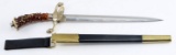 GERMAN HIRSCHFANGER HUNTING DAGGER WITH SCABBARD