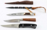 FROST CUTLERY ROSTFREI FIXED BLADE KNIFE LOT OF 4