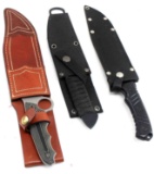 TACTICAL FIGHTING KNIFE WITH SCABBARD LOT OF THREE