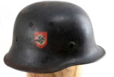 WWII GERMAN THIRD REICH M34 RED CROSS HELMET