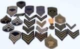 US MILITARY CHEVRON & MEDAL WWI WWII & VIETNAM
