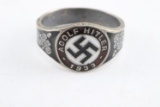 WWII GERMAN THIRD REICH ADOLF HITLER SILVER RING
