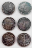 WWII THIRD REICH GERMAN SIX  ADOLF HITLER COINS
