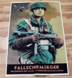 WWII GERMAN 3RD REICH LUFTWAFFE PARATROOPER POSTER